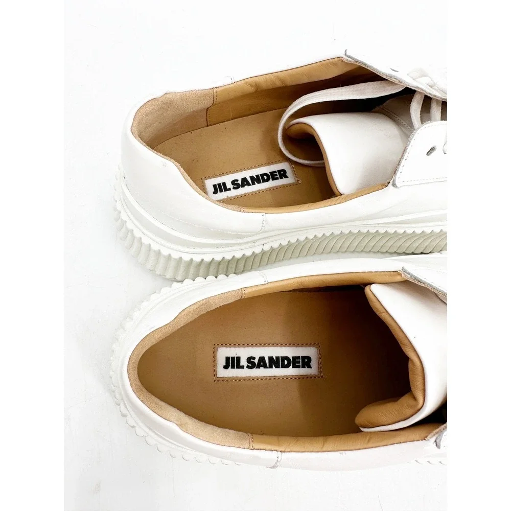 Jil Sander Olona‎ Flatform Sneakers Platform White Leather 40